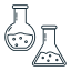 ikona dwie fiolki chemiczne