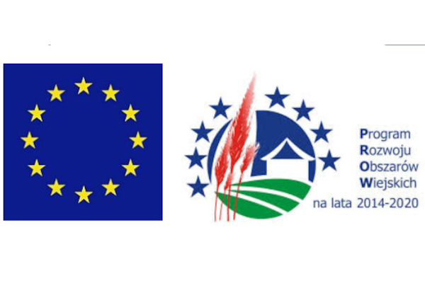 flaga Unii Europejskiej i logo Programu Rozwoju Obszarów Wiejskich na lata 2014-2020